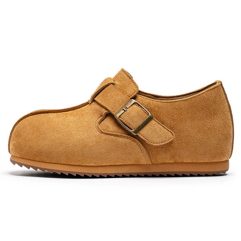 Giày lười nam mũi tròn phong cách retro, dễ xỏ, chống trượt, gót vừa 3-5 cm — 2873 màu kaki, 2873 màu vàng, 2873 màu đen
