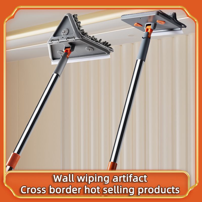 Cross-Border New Multifunctional Wall Cleaning Tool Kitchen Wall Ceiling Cleaning Tool Household Folding Triangle Mop