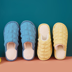 秋冬季新款棉拖鞋家居地板拖泡芙情侶保暖室內毛絨月子鞋批發