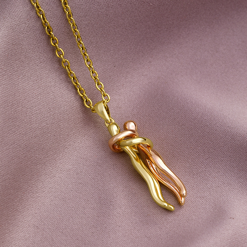 18K Gold Plated Plating Material Wholesale Fashion Geometric 304 Stainless Steel Copper 18K Gold Plated No Inlaid Necklace