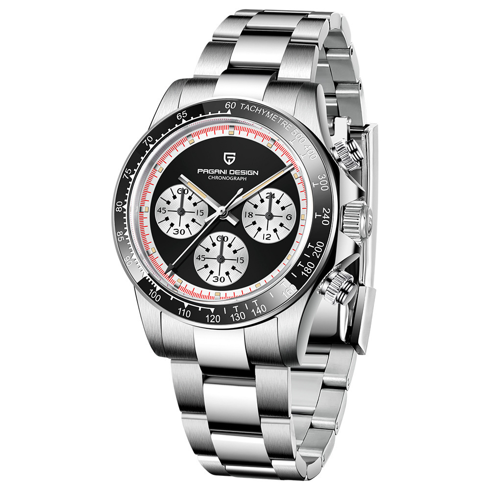 PAGANI bojiani hombres cronógrafo multifuncional de acero inoxidable resistente al agua cuarzo reloj creativo PD1676