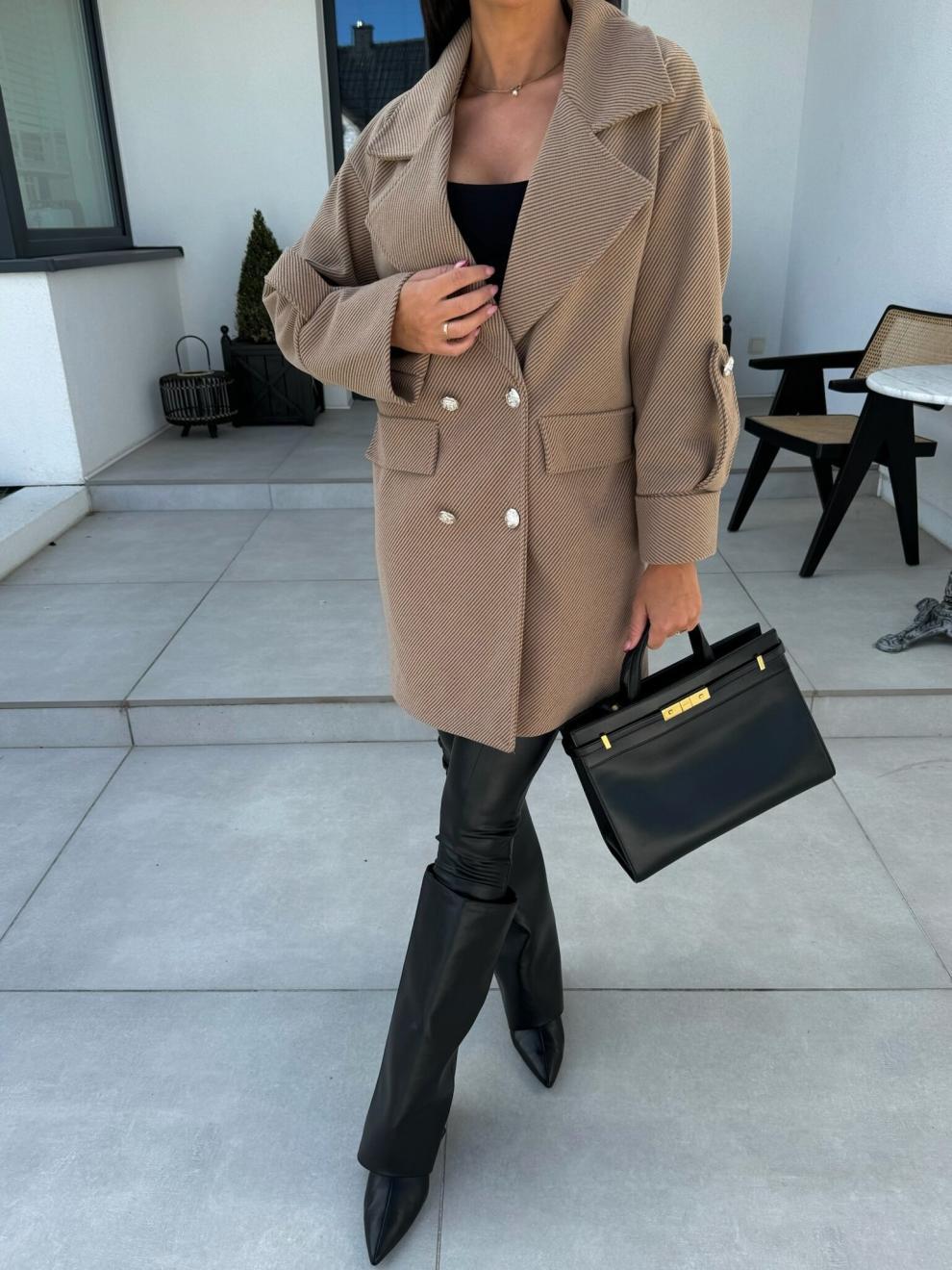 Women's Clothing New solid color H type suit collar woolen coat_voghion.com