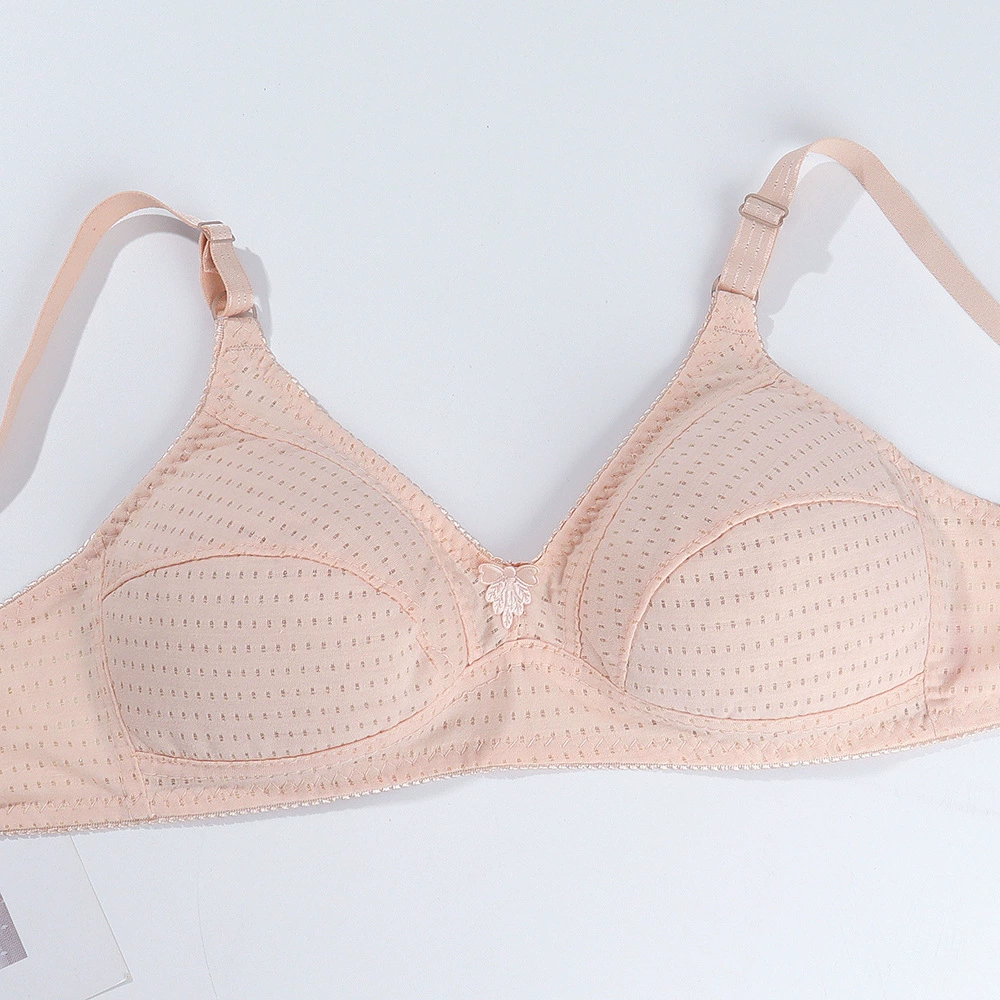 Thin breathable underwear for mother, wireless bra, for middle age, plus size