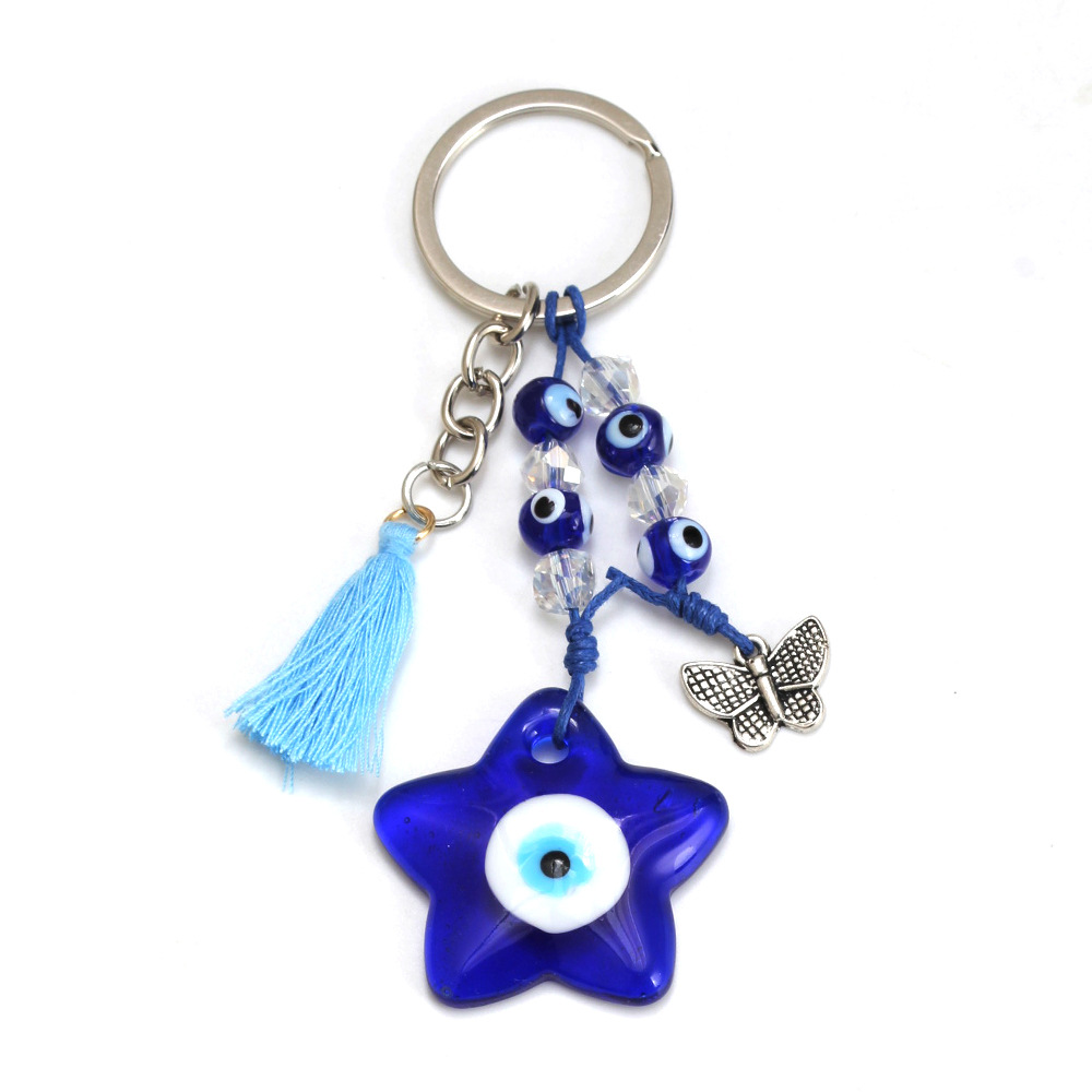 27g Weight Bag Pendant, Keychain Classification 1 Piece Quantity Casual, Daily Occasion Glass Material Devil's Eye Pattern Unisex Gender Retro Style Retro Devil's Eye Glass Unisex Bag Pendant Keychain 10