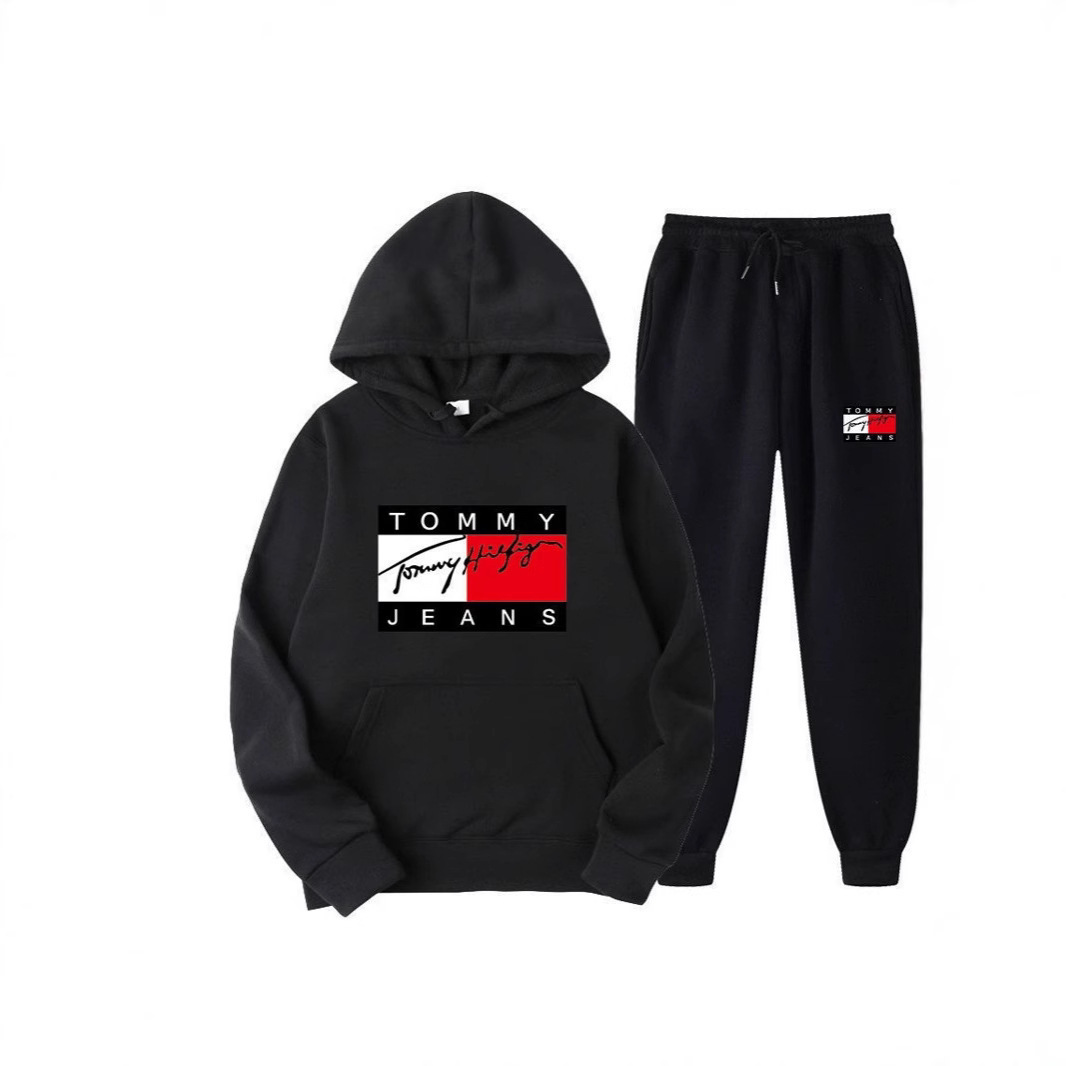 2025 nueva primavera suéter con sudadera hombre impresión suelta color sólido europeo y americano transfronterizo LOGO femenino