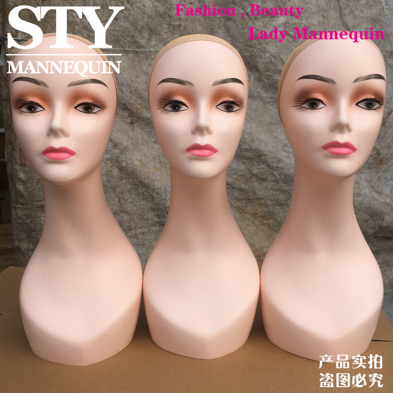 STYヘッドモデルメーカー直販かつらモデルの女性帽子モデルのダミーヘッドモデルのショーウインドーに模型道具を展示します。|undefined