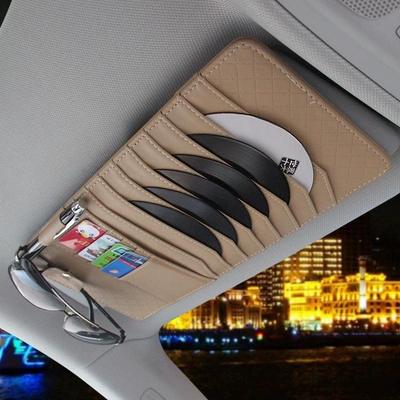 Multimediya və saxlama aksesuarları visor storage bag, car CD bag - multifunctional-cd-holder-in-elegant-beige