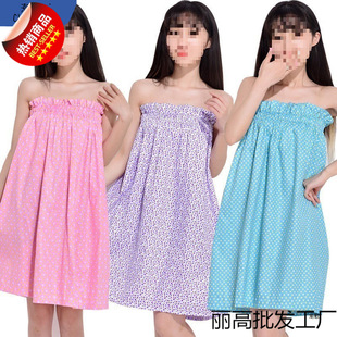 Summer Pure Cotton Floral Floral Wrap Bath Skirt Bathrobe Steaming Women's Steaming Suit Sauna Suit Guest Suit