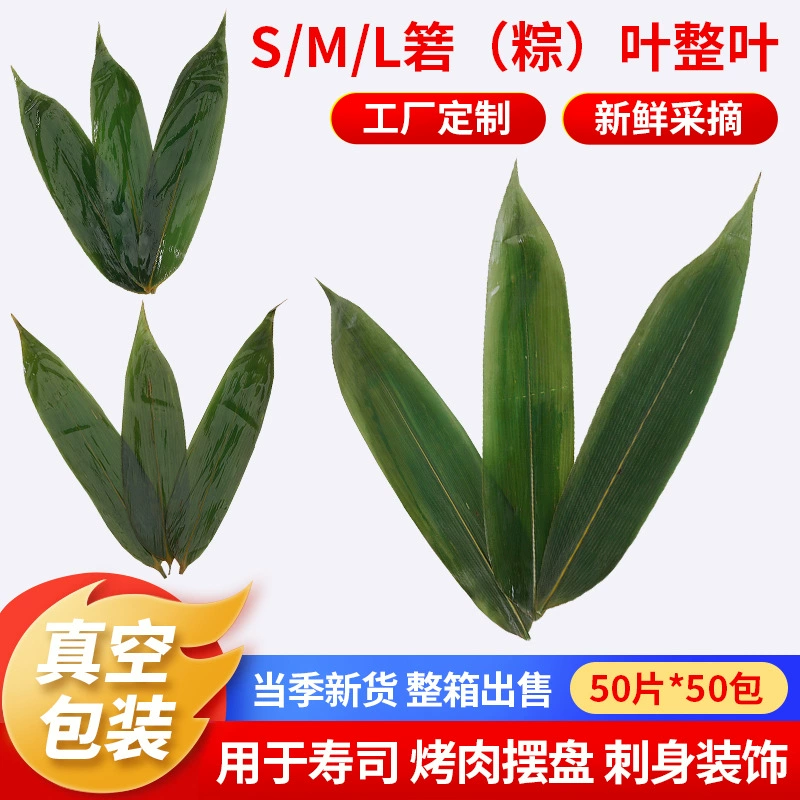 Код S/M/L Ruo (Zongzi) оставляет 50*50 упаковок вакуумной упаковки всей коробки Тарелка японского ресторана декоративные листья