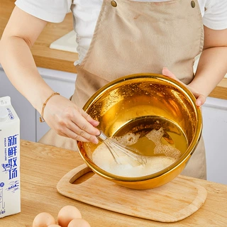 哇噢不锈钢盆家用加厚调料缸厨房洗菜盆和面盆多规格圆形料理盆
