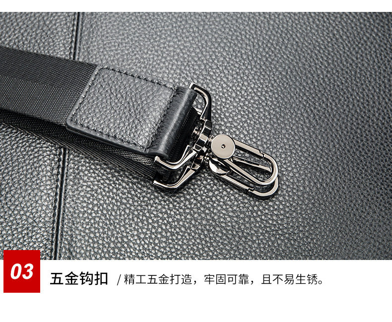 Túi xách công sở nam da bò thật Marante dạng ngang đựng máy tính 15,6 inch — 9006 một lớp màu đen (14 inch), G9963 đen hai lớp (15,6 inch), Màu đen, 5059 đen hai lớp (17 inch) chi tiết 22