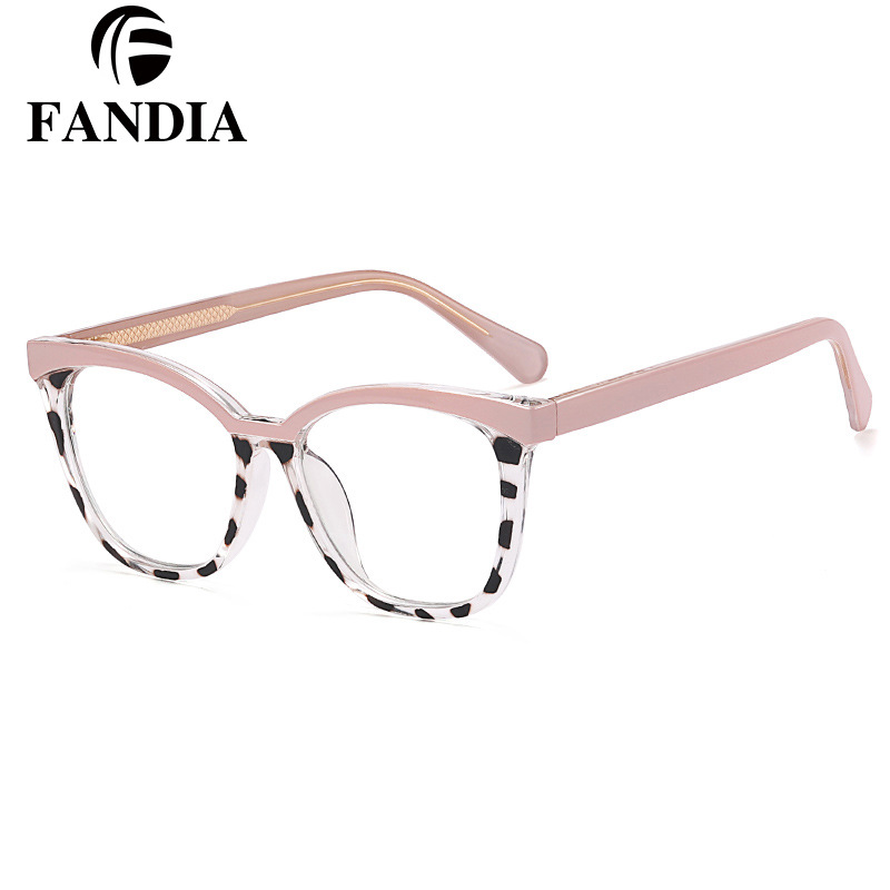 82073 gafas negras miopía gafas de mujer anti-azul claro caja lisa marco grande marco de gafas lisas de estilo europeo y americano