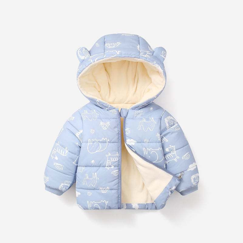 2023 nueva capa acolchada de algodón para bebés forrada de lana engrosada abrigo de algodón acolchado para niños abrigo corto de invierno para niños y niñas chaqueta acolchada de algodón estilo occidental