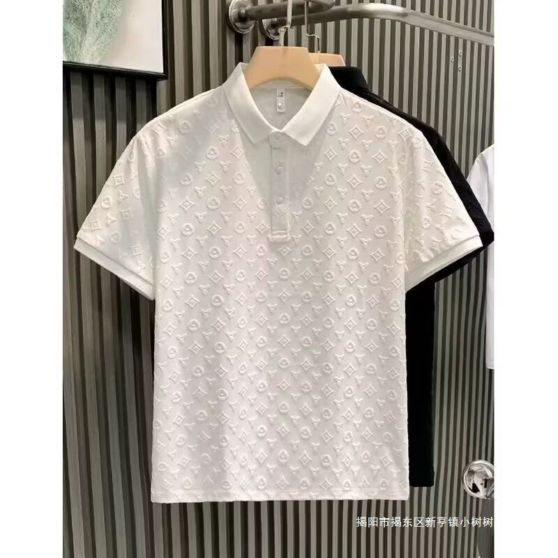 Летнее модное поло, футболка, Slim Fit, с коротким рукавом, воротник стойка