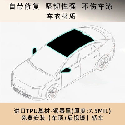 Piano Black Suspended Roof Classy – Automotive Film - piano-black-imported-tpu-roof-rear-view-national-installation-package