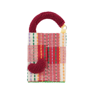 Car Tissue Box Internet Celebrity Car tissue box/set - jacquard-yarn-dyed-hanging-tissue-teeth-edges-love-red