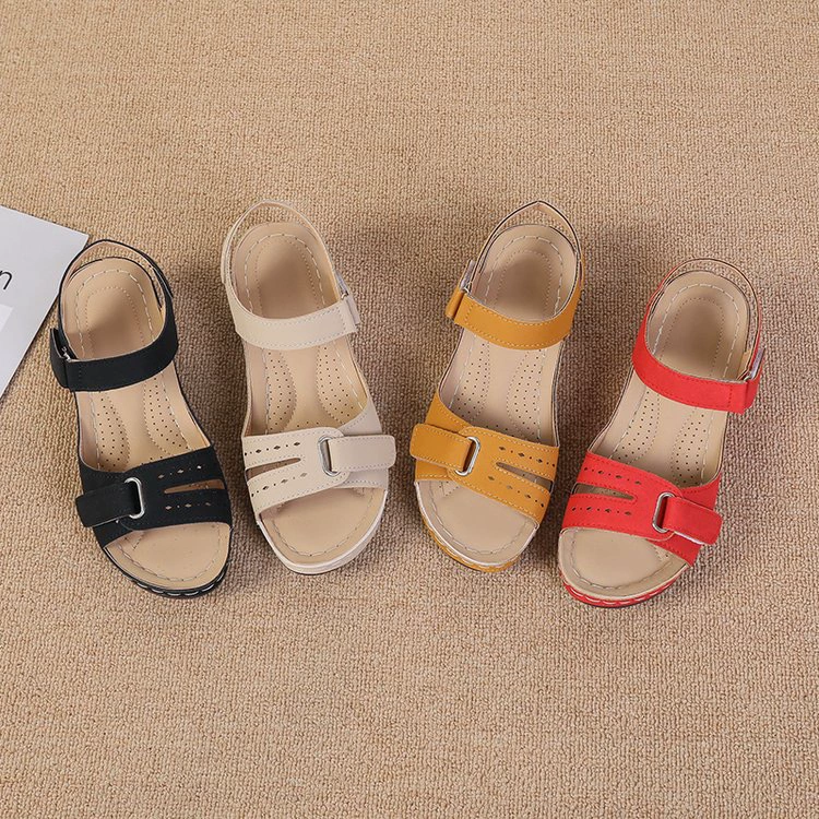 Footwear for leisure with velcro, sandals, for import, plus size, wholesale