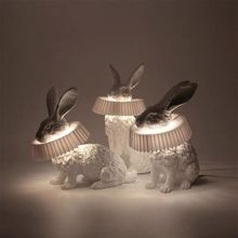 北欧艺术创意兔子台灯客厅餐厅卧室床头装饰台灯家用现代轻奢灯具