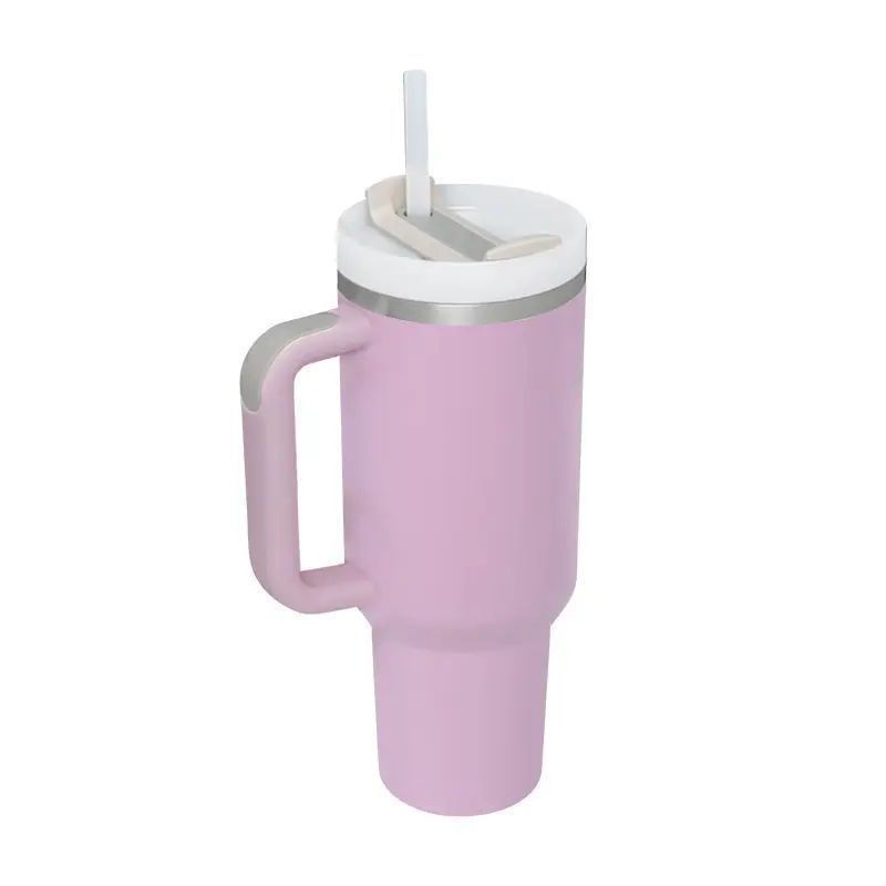 Taza de automóvil de acero inoxidable de 40oz de segunda generación transfronteriza cuidadosamente seleccionada taza de mango de vacío de gran capacidad taza de aislamiento de automóvil al aire libre