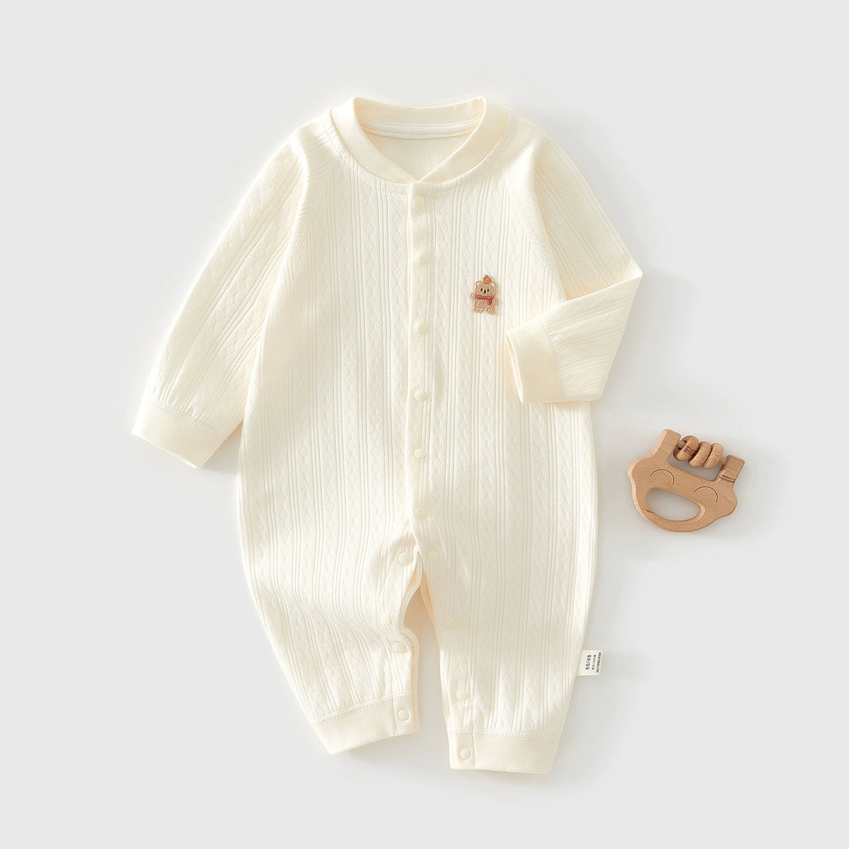 Детские комбинезоны, весенние и осенние пижамы без костей с длинными рукавами, мужская и женская детская одежда, осенние и зимние базовые слои из чистого хлопка.