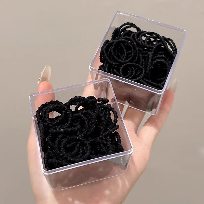 Banda de goma negra para niños para mujeres anillo de cabello 2025 nuevo estilo de alta calidad no lastimar cabello cuerda de cabello accesorios para el cabello de bebé