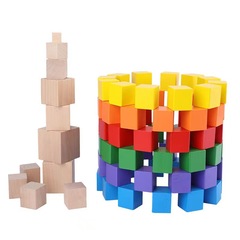 2cm 2.5cm 3cm 4cm 5cmカラー積み木木木の四角の小学校の数学の教具の現物