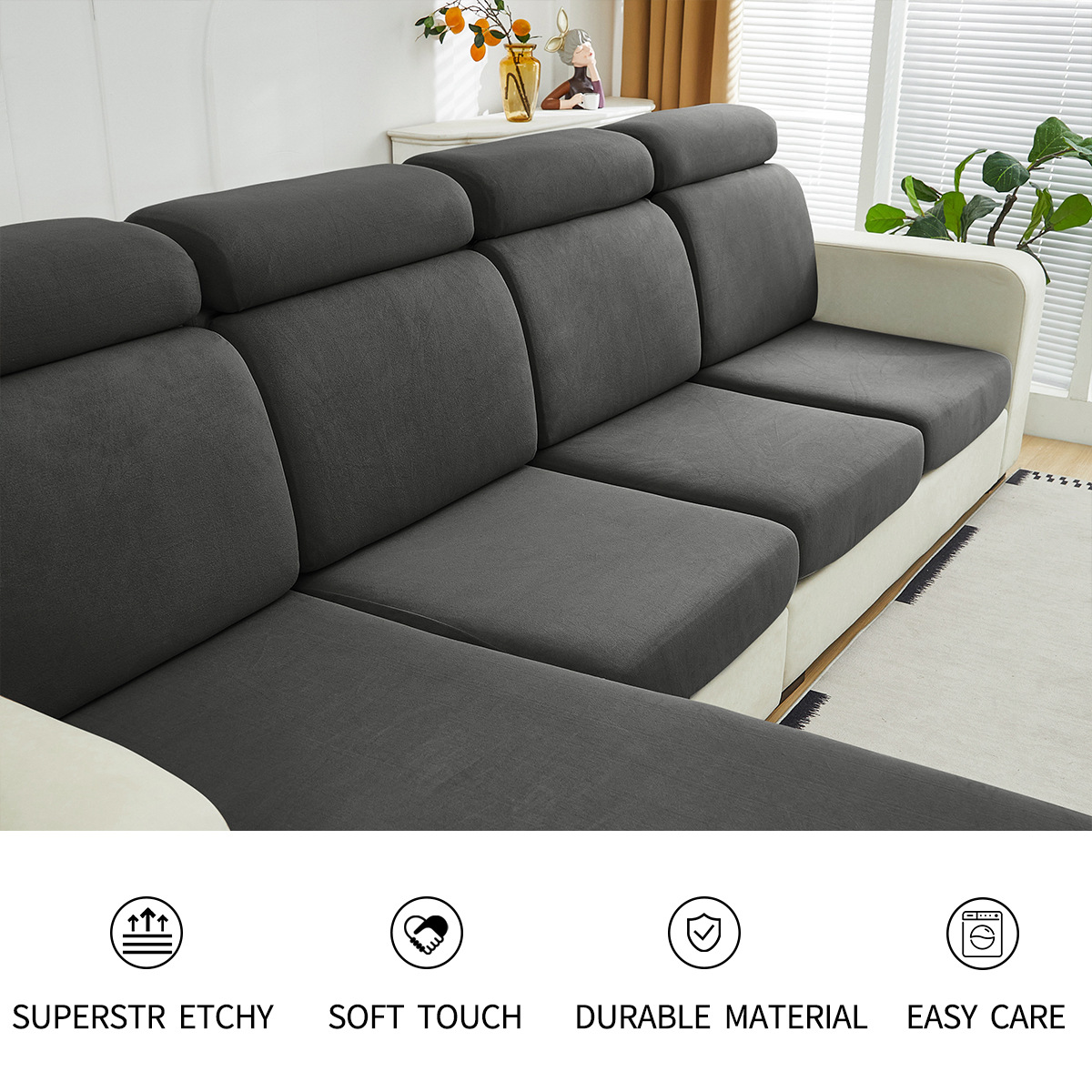 Amazon transfronterizo seda de leche lana TPU cubierta de cojín de sofá impermeable cubierta de sofá elástica 180gsm