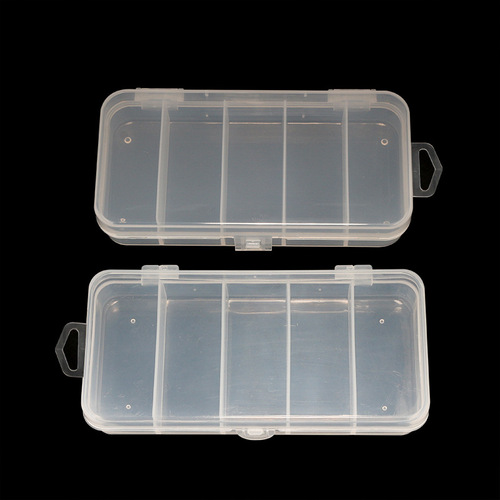 Lure Box Large, Medium, Small Five-Gate Box Transparent Plastic Accessories Box Fishing Gear Lure Bait Storage Box