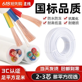 White Wire National Standard Three-Phase Cable 2-Core 3-Core 1.01.52.54 Square Outdoor Household Power Sheathed Wire