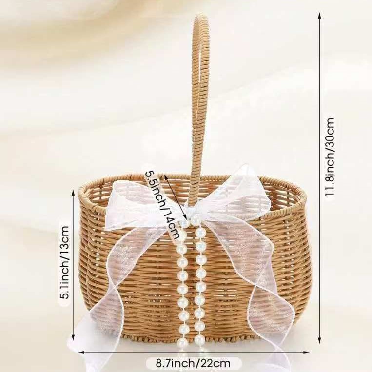 Cesta Tejida de Flores de Vid, Hecha a Mano y Decorativa para Fiestas y Arreglos Florales image 44