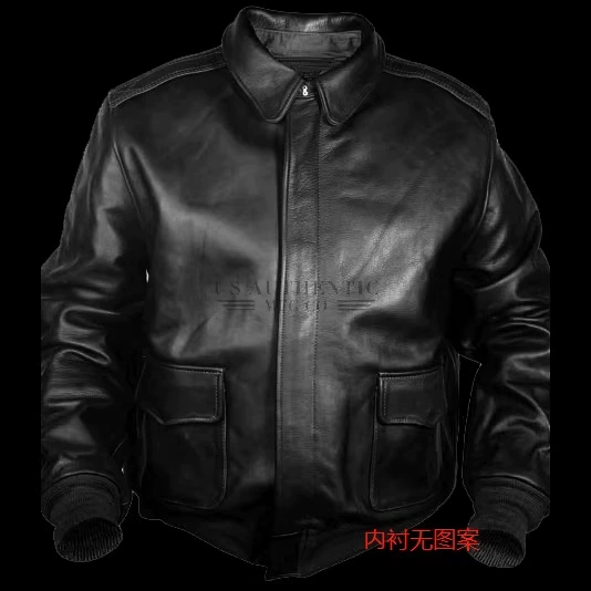 Oversized Leather Bomber Jacket, Flag Lining, Multi-Color, Sizes S–XXXXL