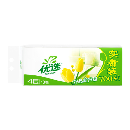 Xinxiangyin coreless tulip 70g 10-pack four-layer coreless toilet paper roll LR710