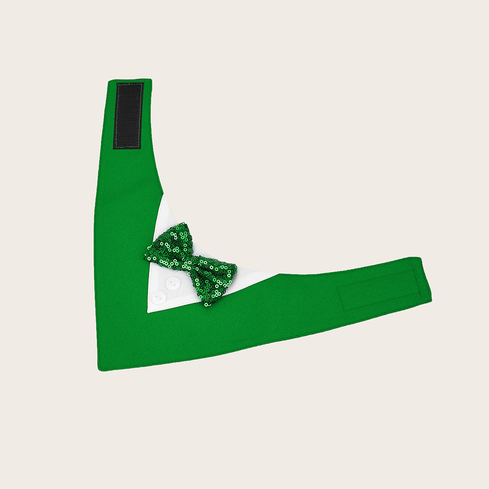 Tanpopo Cross-border Spot Traje de boda británico Toalla de saliva para mascotas Bufanda para perros Toalla triangular para mascotas con velcro