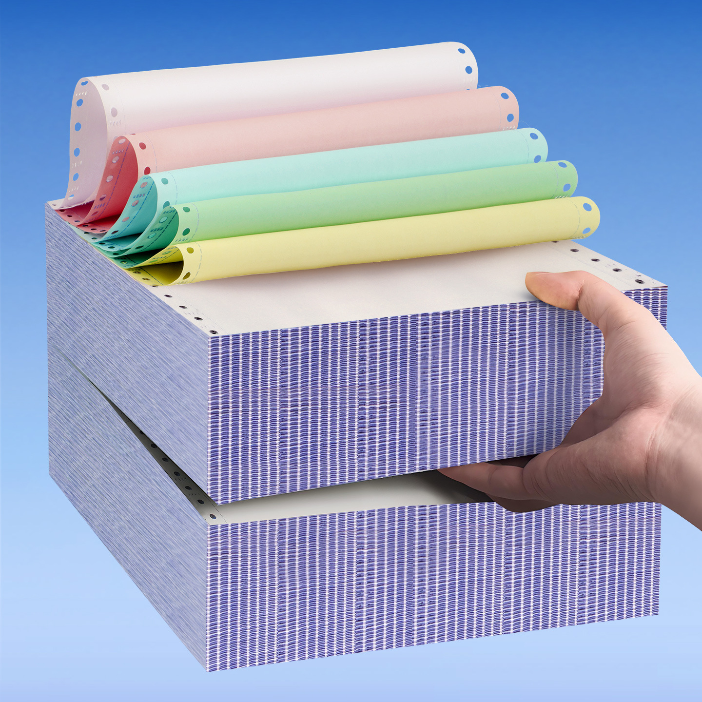 Papel de impresión para computadora tipo pin [Donglin], de tres partes, dos partes, cuatro partes, cinco partes, seis partes, formulario de entrega y recibo de entrega.