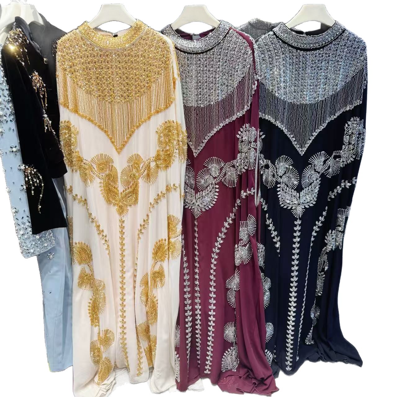 Elegat Middle Easter Cross-border Heavy-duty Baquet Dress For Wome, 2026 Ew Model, Diamod-embellished Cover-up_ecoleips.com