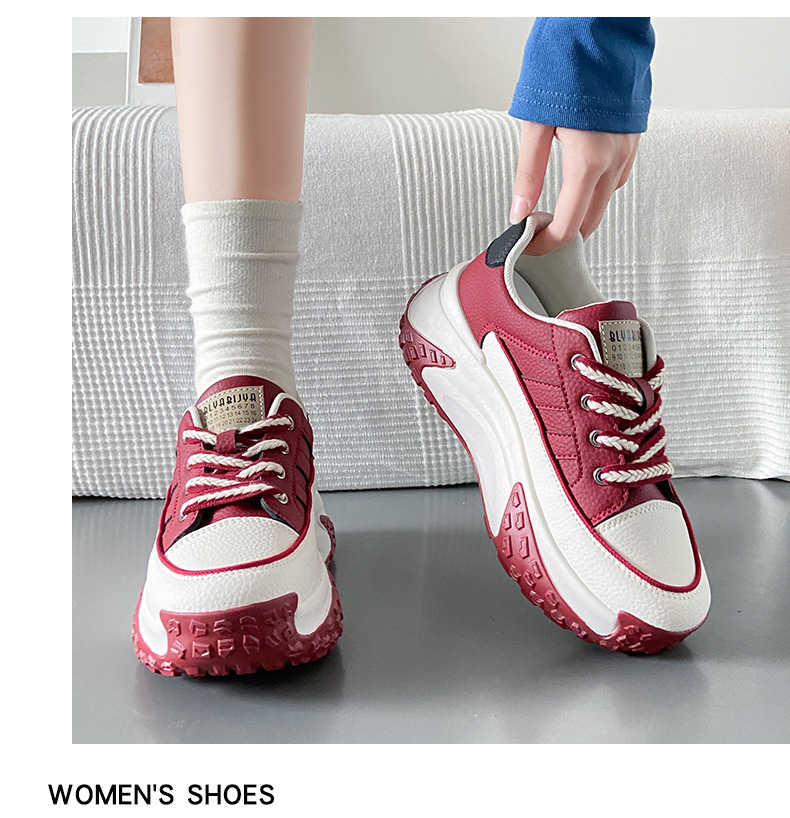 Women's Platform Running Sneakers Korean Style Height Increasing_voghion.com