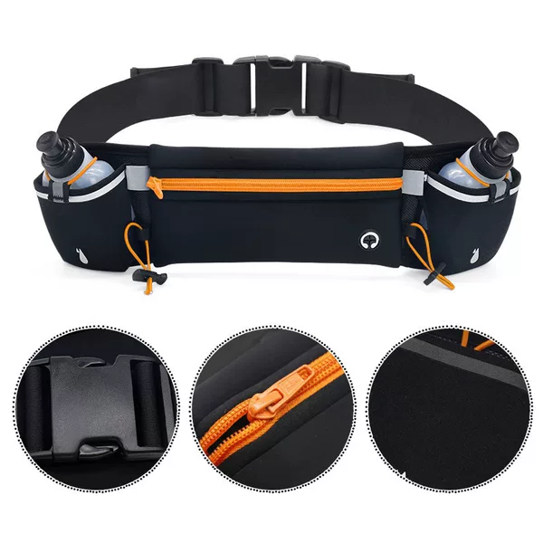 Cross-border Hot-selling Sports Running Waist Bag Multifunctional Water Bottle Waist Bag Body-fitting Running Mobile Phone Waist Bag Marathon Bag