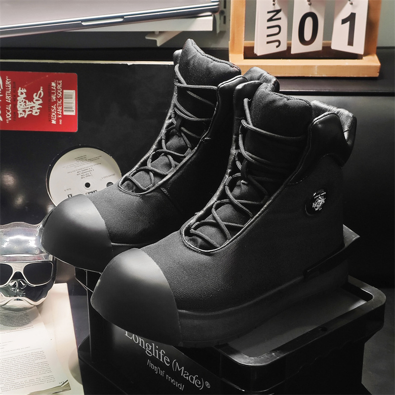 Pantofi sport casual pentru bărbați, cu talpă groasă, din pânză, cu aspect de înălțime, 2025, model nișă, cu design cu cap mare, pentru stradă, model high-end, X227_voghion.com