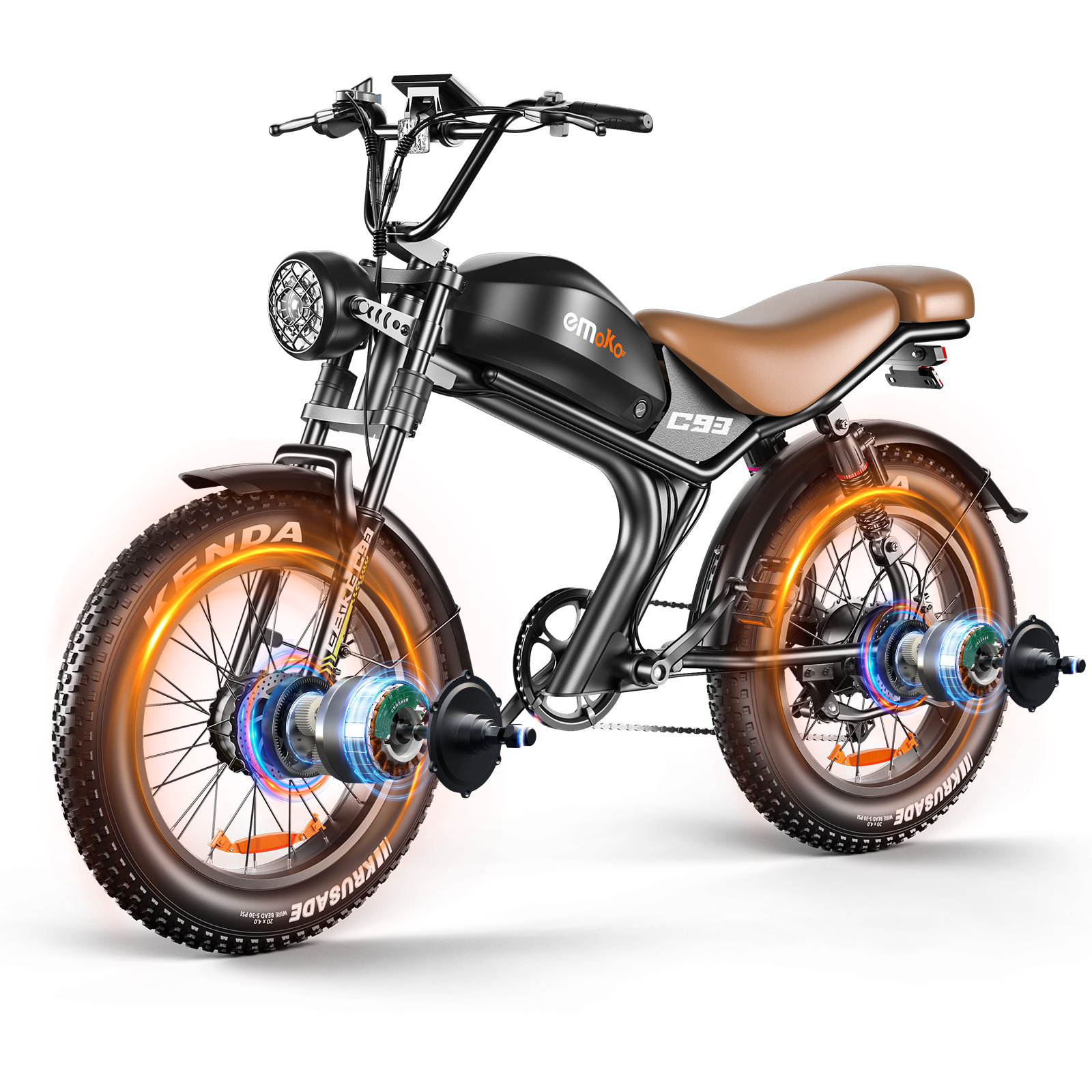 Diàndòngchē – 20-inch Fat Tire Auto Parts and Accessories - dual-drive-domestic