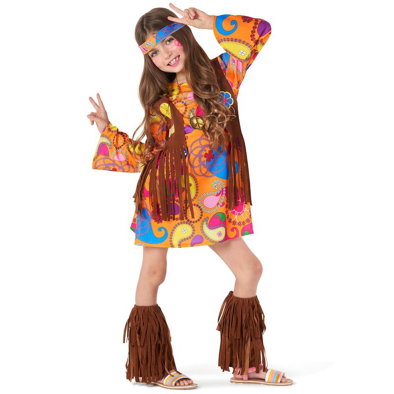 Children's Hippy Spring Costume European and American Retro Disco hippiecostume Country Singer Costume