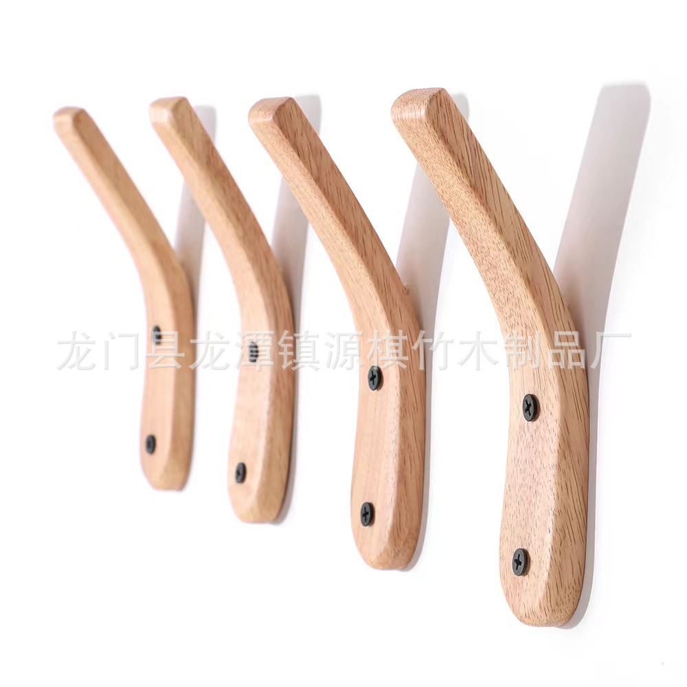 Gancho de madera maciza creativa abrigo de pared interior y sombrero gancho de madera gancho de pasillo gancho de almacenamiento simple suministro de gancho de abrigo