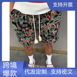 跨境外贸潮流日系原宿气质新款新中式沙滩大裤衩宽松短裤五分
