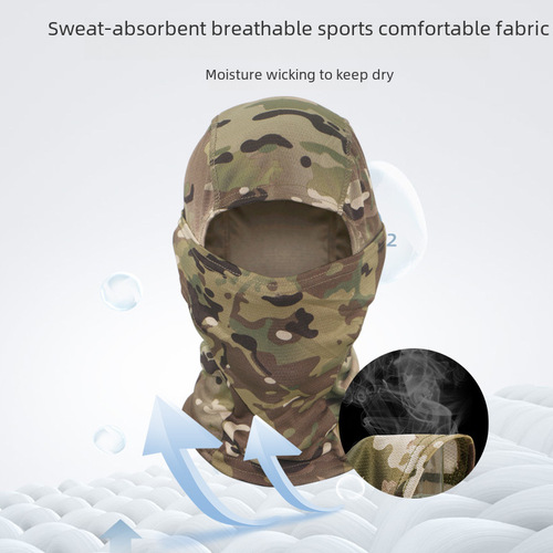 Camouflage Head Cover Outdoor Cycling Face Mask Breathable Quick-Dry Neck Gaiter Sun Protection Face Cover Windproof Helmet Liner Cross-Border