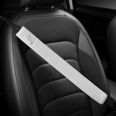 Belt Shoulder Cover Dove | Seat belt shoulder pad - myzj-dove-velvet-moonlight-white-28cm1-piece