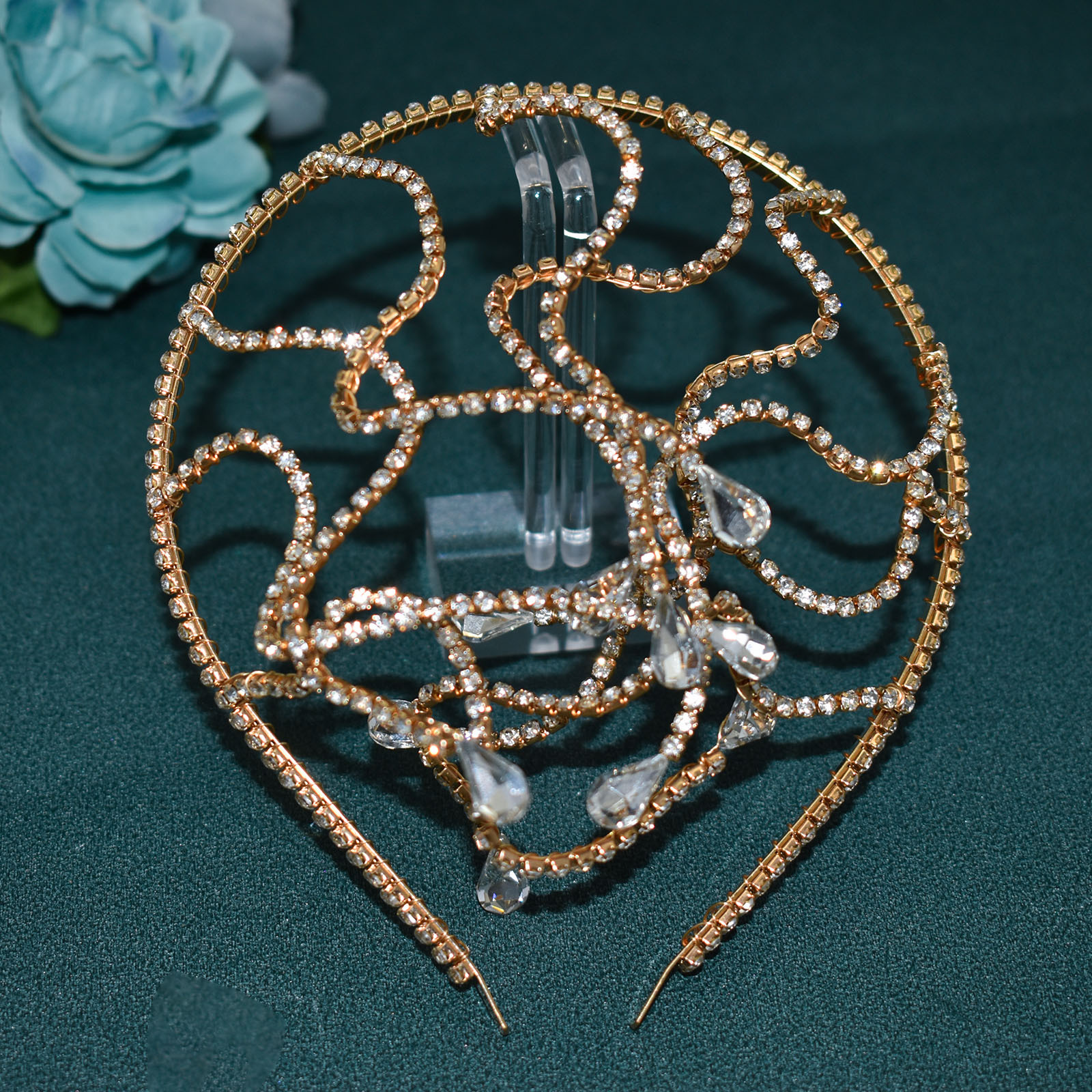 30g Weight Hair Band Hair Accessories Type Rhinestones Inlay Material 1 Piece Quantity Iron Material Leaf Pattern All Seasons Season Women's Gender Elegant, Glam, Bridal Style Elegant Glam Bridal Women's Leaf Rhinestone Crown Jewelry Headband 18