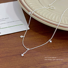 乾佳S925纯银项链叠戴锆石吊坠水滴形优雅时尚气质锁骨链女气质潮