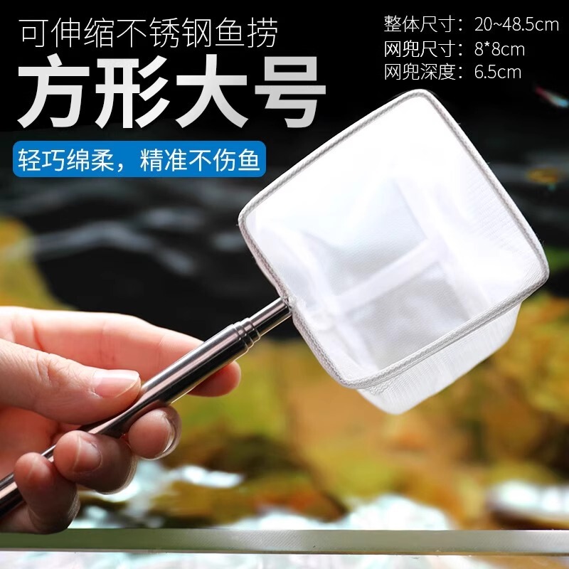 ステンレス製の伸縮式釣りネット、水槽用小型3D釣り網、密網、熱帯観賞魚釣りネット|undefined