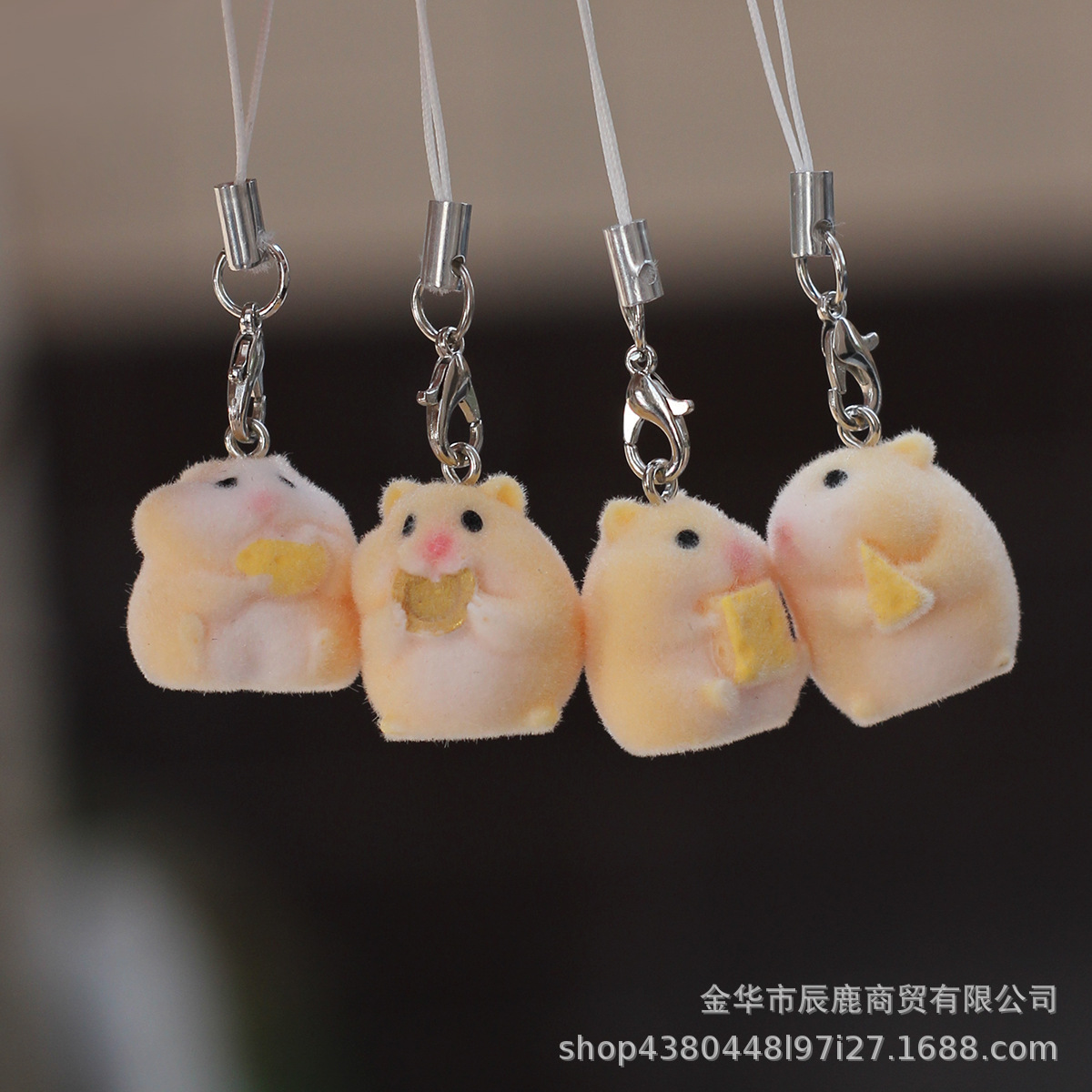 Cross-Border Resin Cheese Hamster Cute Plush Doll Pendant DIY Bag Charm Keychain Accessory Pendant