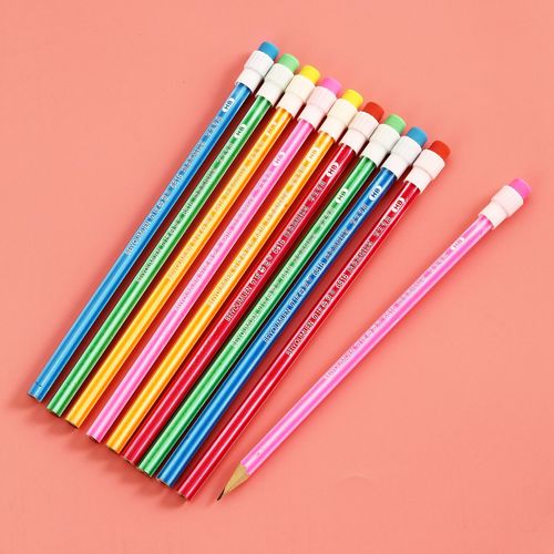 Factory Wholesale HB Pencils Large Barrel Flower Rod Pencils for Children and Primary School Students Writing Pencils with Colorful Erasers