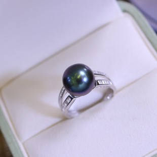 Platinum Pt900 Accessories Double Ring Arm Simple Ring White Zircon Inlay with Beads 11-12mm No Beads